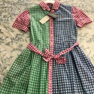 Ralph Lauren NWT girl’s size 12 gingham check dress